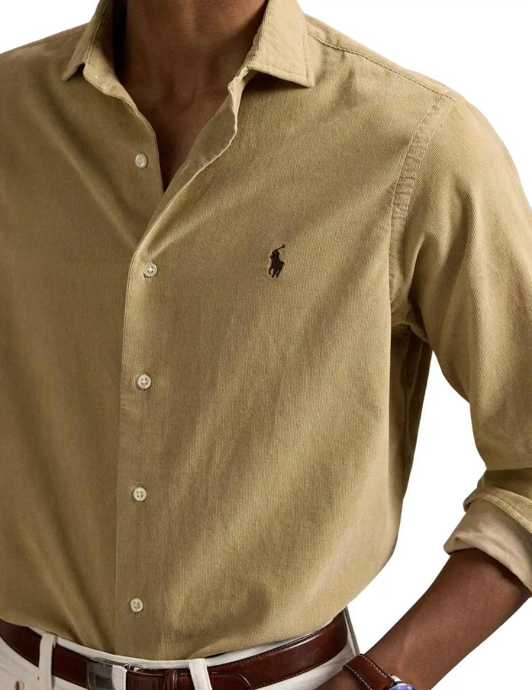 Ralph Lauren Camisa de pana Custom fit Beige