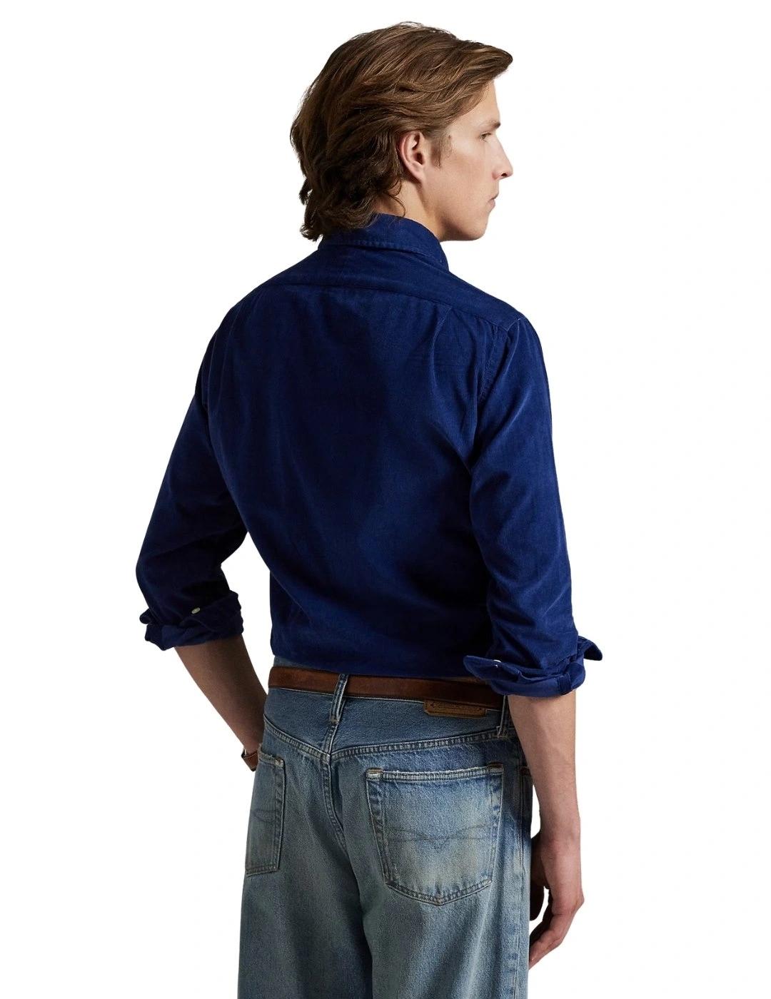 Ralph Lauren Camisa de pana Custom Fit Marino