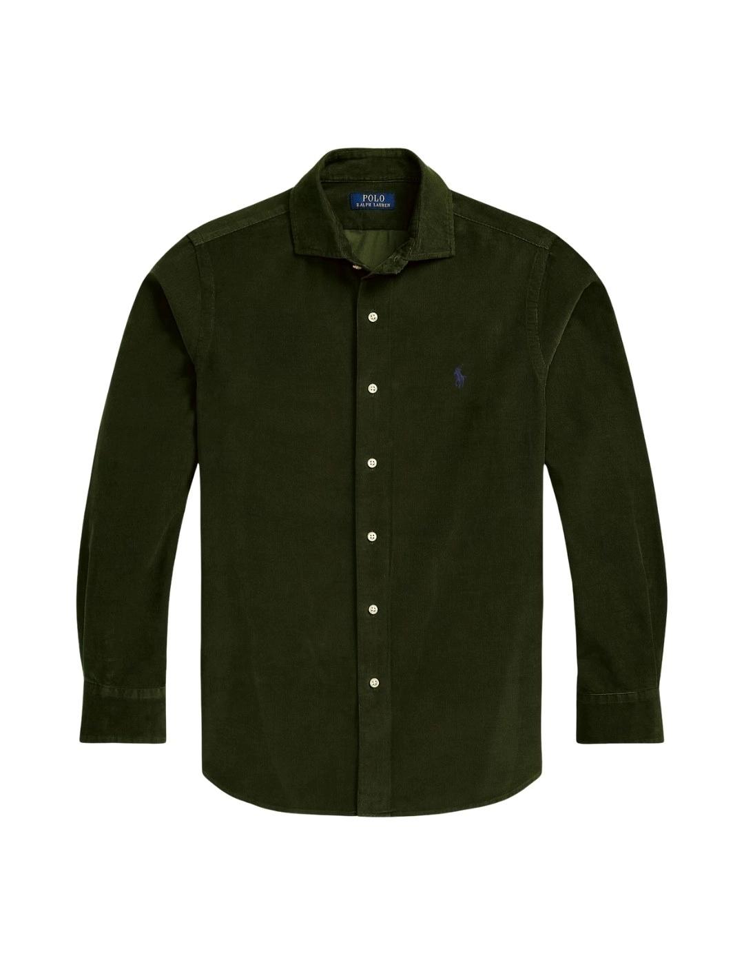 Ralph Lauren Camisa de pana Custom Fit Verde