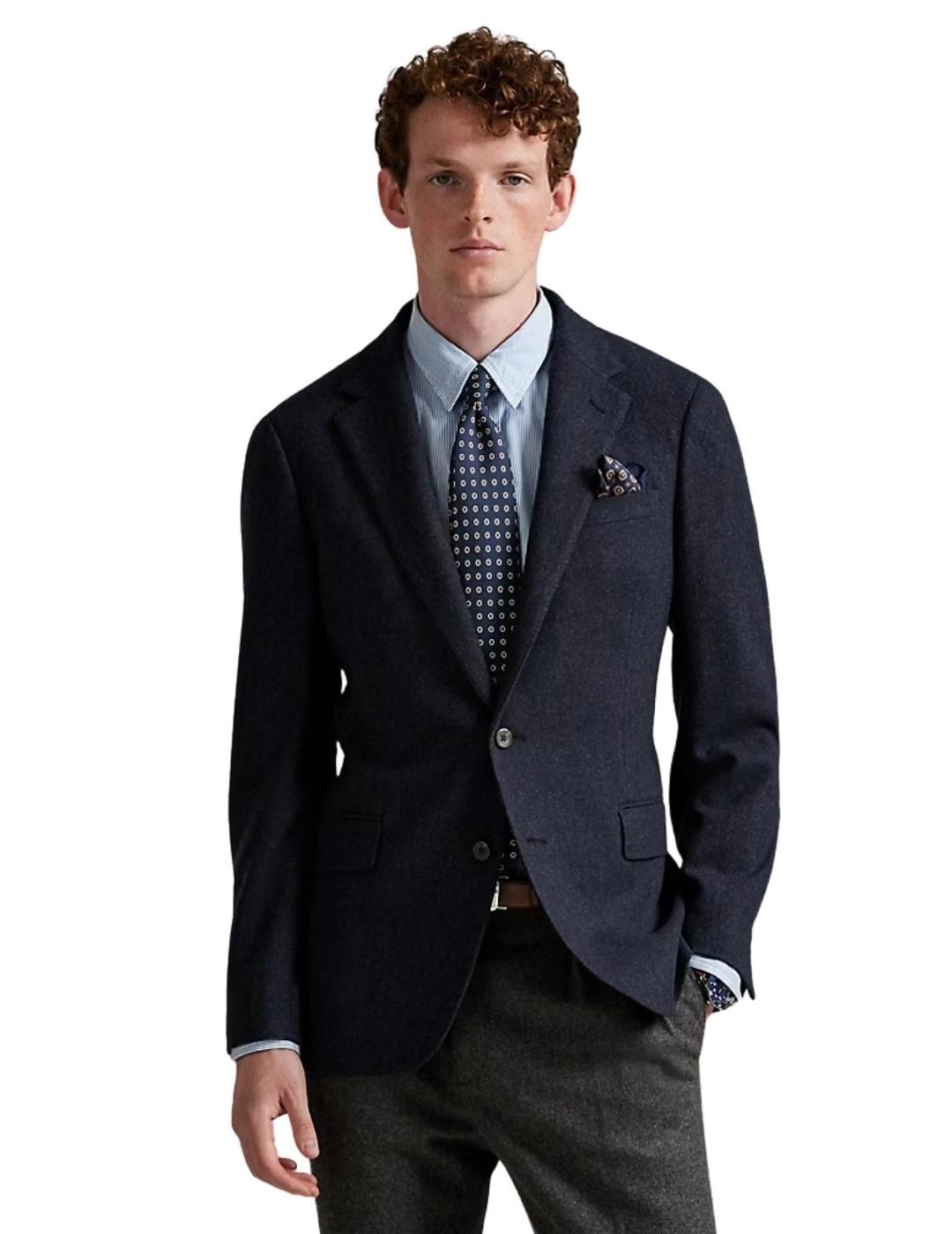 Ralph Lauren Americana Azul marino Espiga de lana