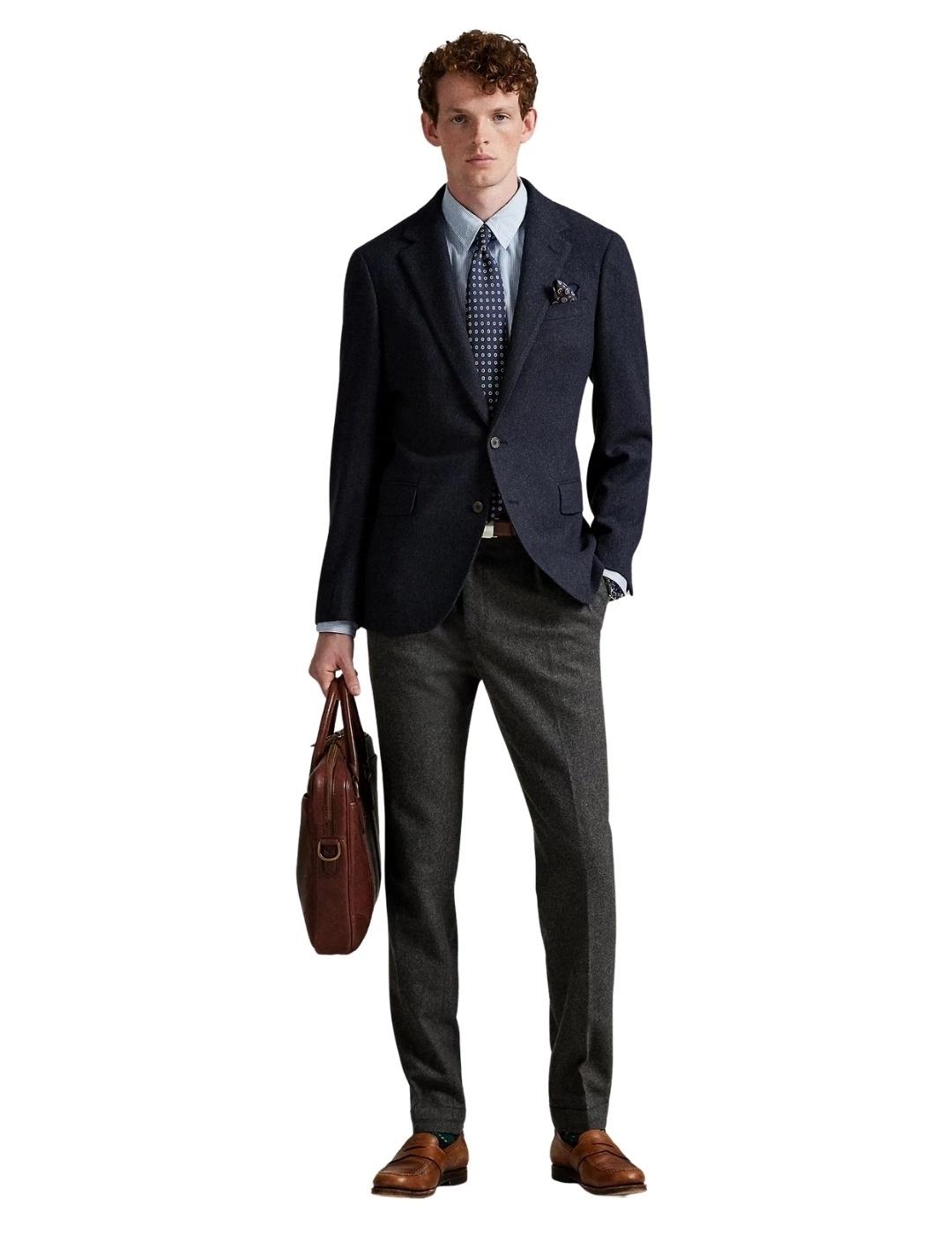 Ralph Lauren Americana Azul marino Espiga de lana