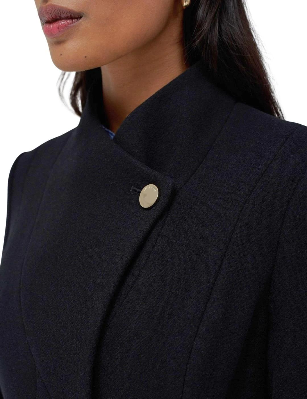 Salsa Abrigo paño Grace largo con cinturón Negro