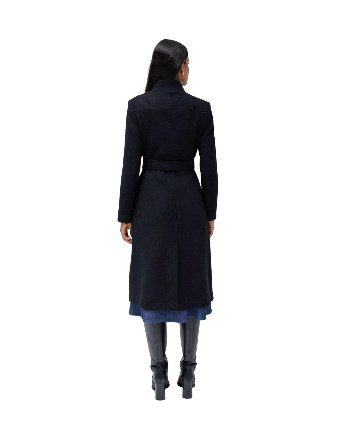 Salsa Abrigo paño Grace largo con cinturón Negro