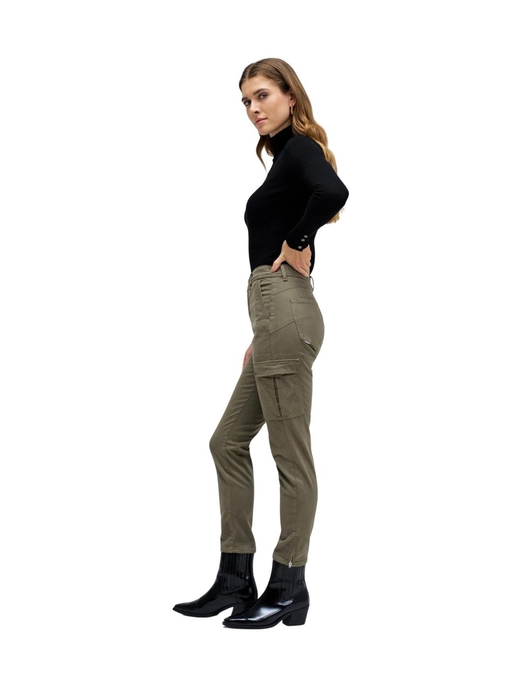 Salsa Pantalones Faith Cargo Cropped Verde skin ny