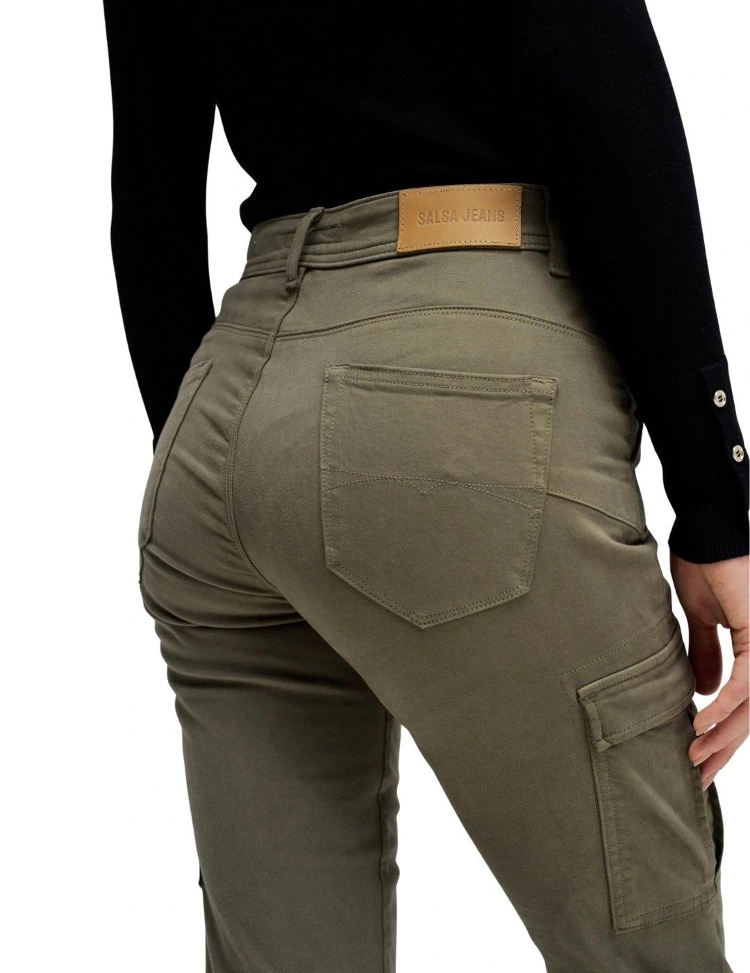 Salsa Pantalones Faith Cargo Cropped Verde skin ny