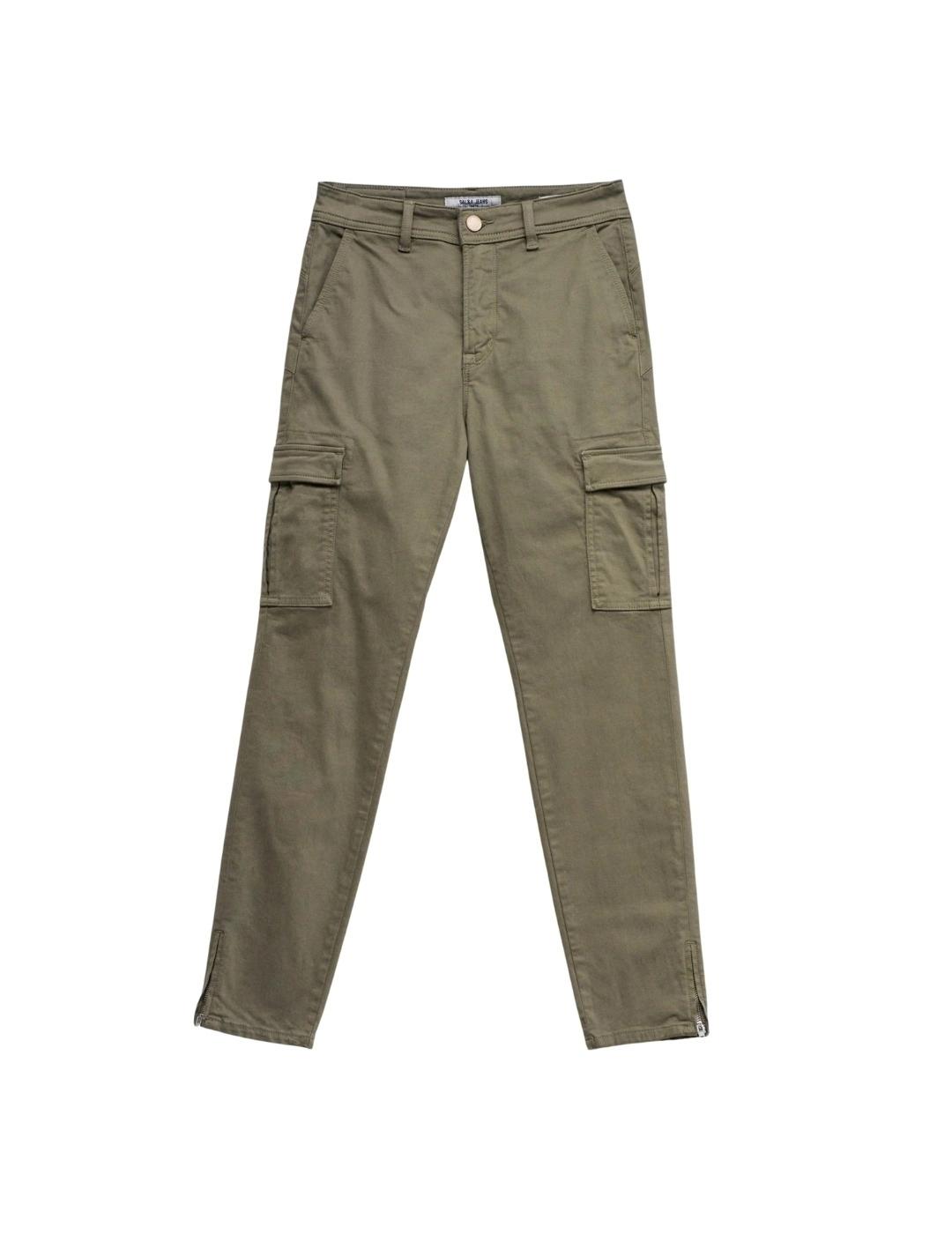 Salsa Pantalones Faith Cargo Cropped Verde skin ny