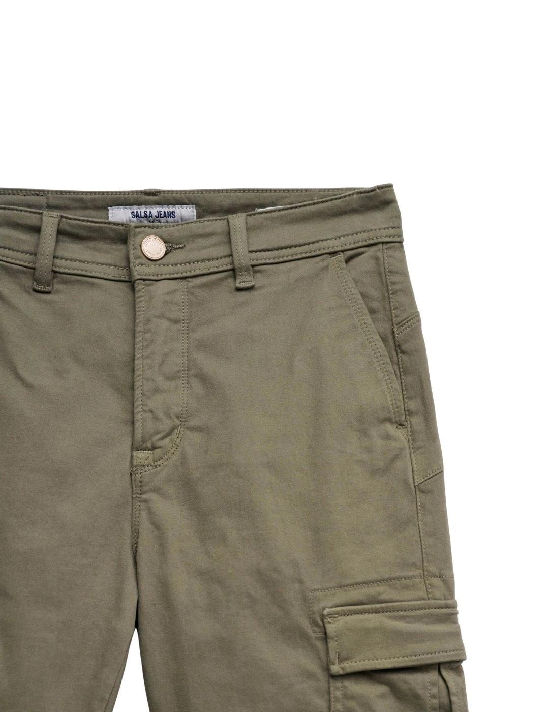 Salsa Pantalones Faith Cargo Cropped Verde skin ny