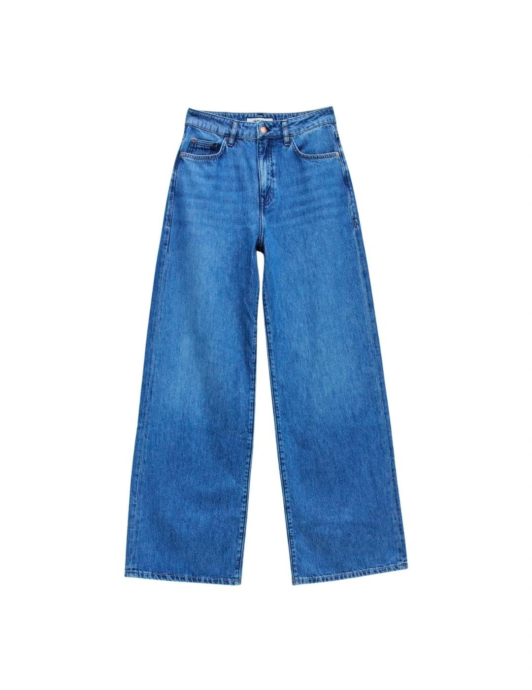 Salsa Pantalones Wide Leg In Denim Medium Light