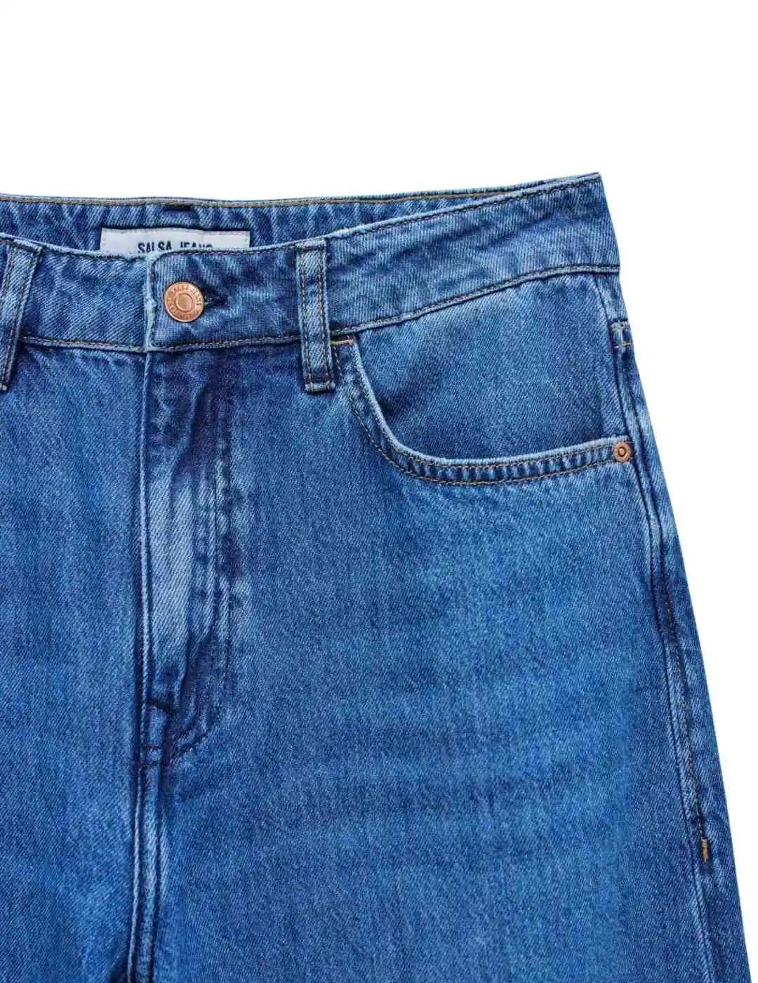 Salsa Pantalones Wide Leg In Denim Medium Light