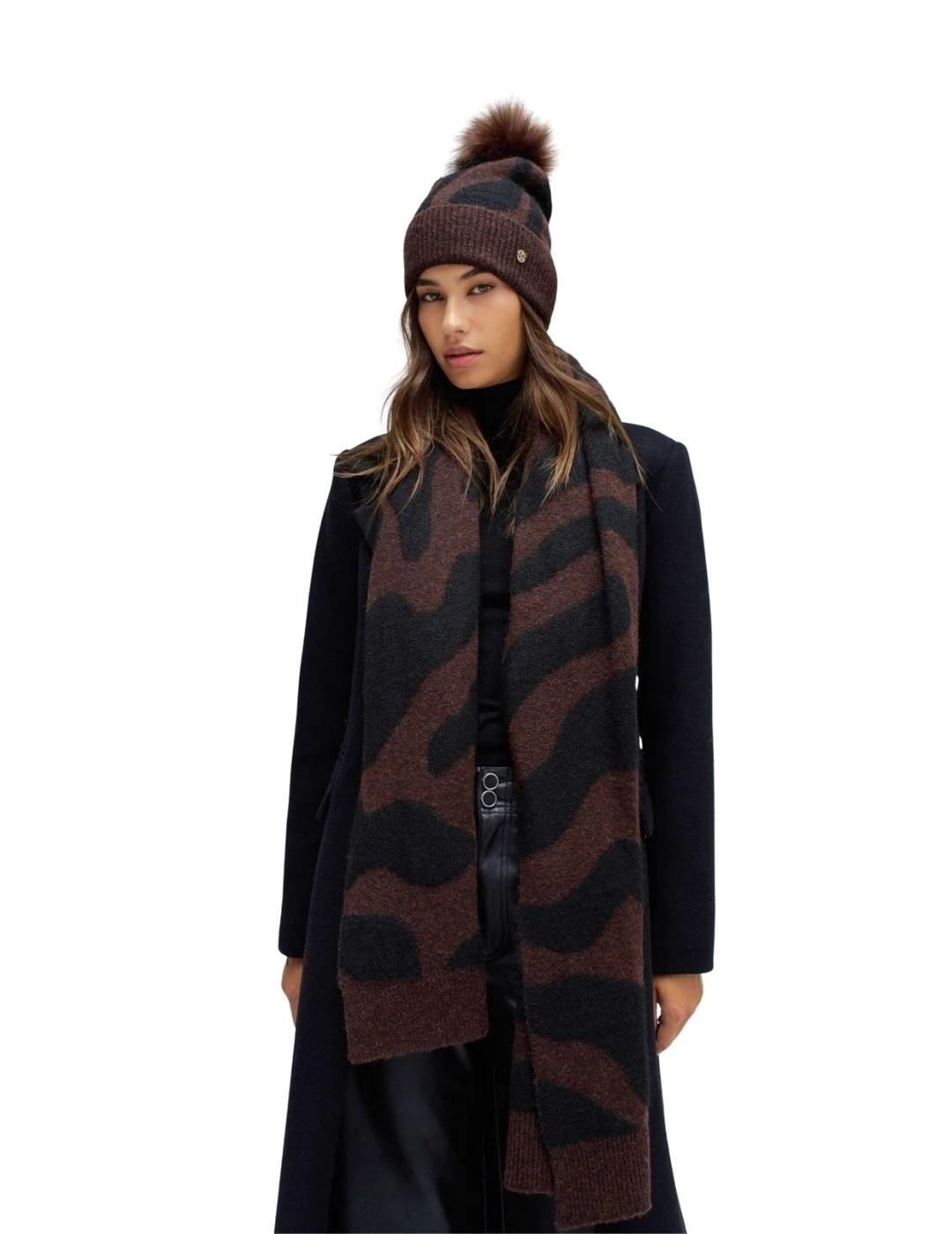 Salsa Gorro Animal Print Marrón