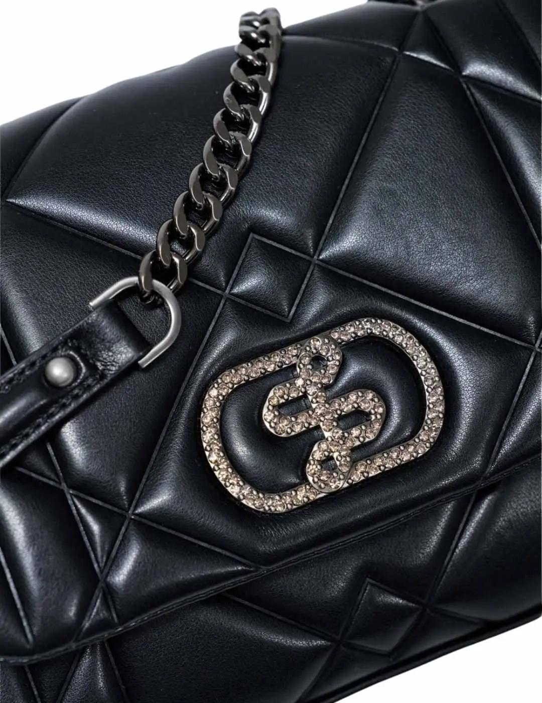 Salsa Bolso Acolchado Efecto piel Negro