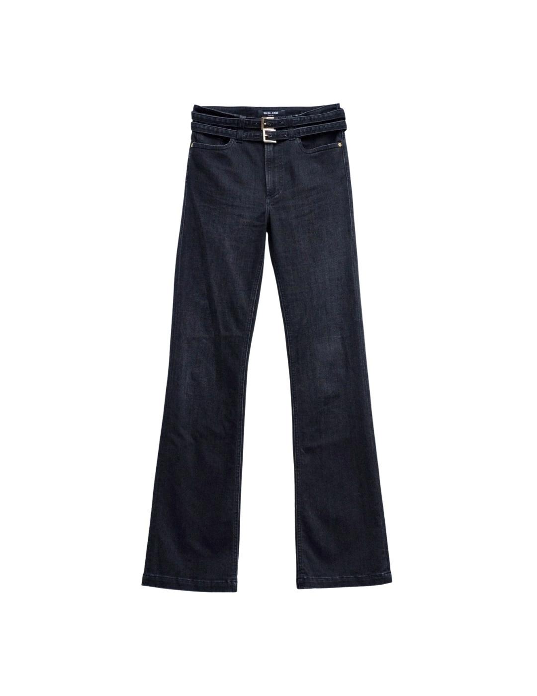 Salsa Pantalones Destiny Bootcut Double Belt Negro