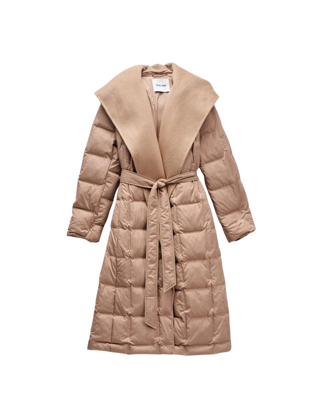 Salsa Abrigo acolchado largo Camel