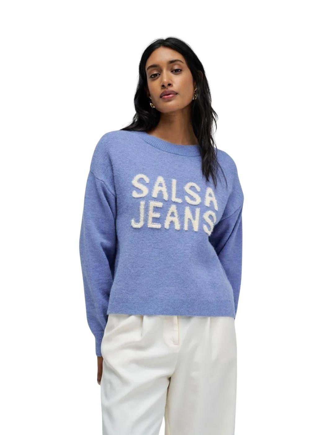 Salsa Jersey de punto con logo Azul