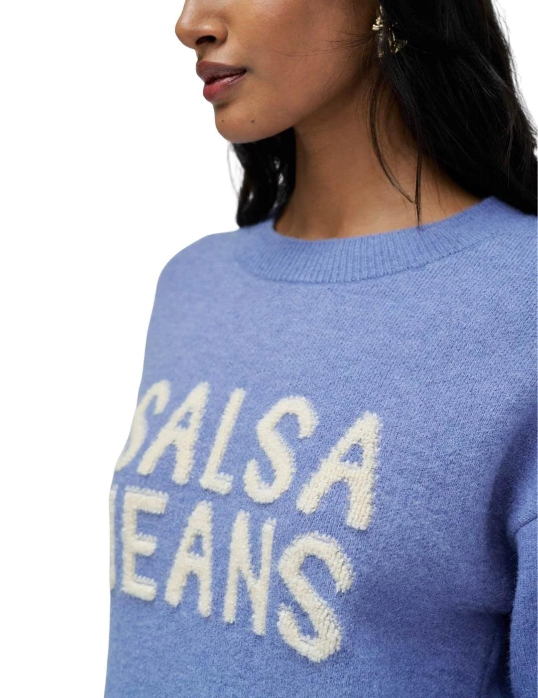 Salsa Jersey de punto con logo Azul