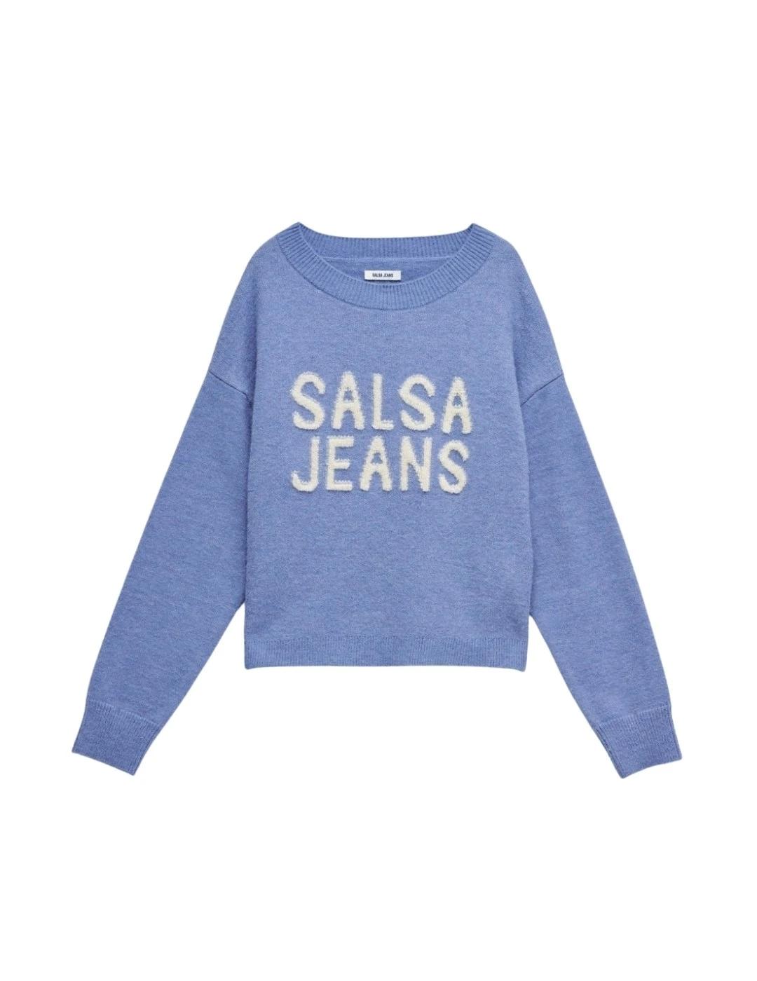 Salsa Jersey de punto con logo Azul