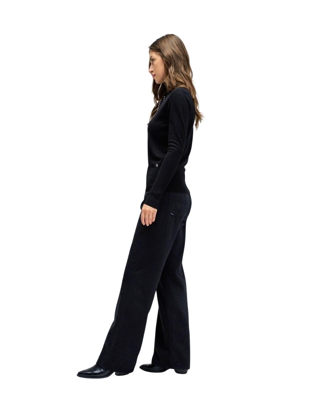 Salsa Jersey de punto con lazo Negro