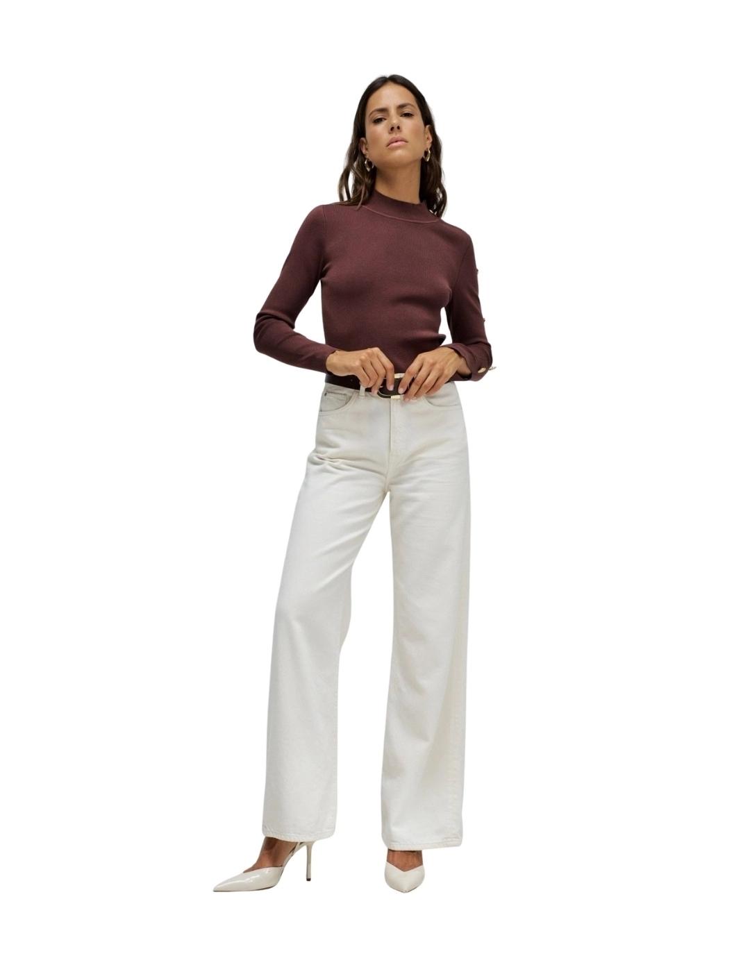 Salsa Jersey de punto Marrón con botones dorados