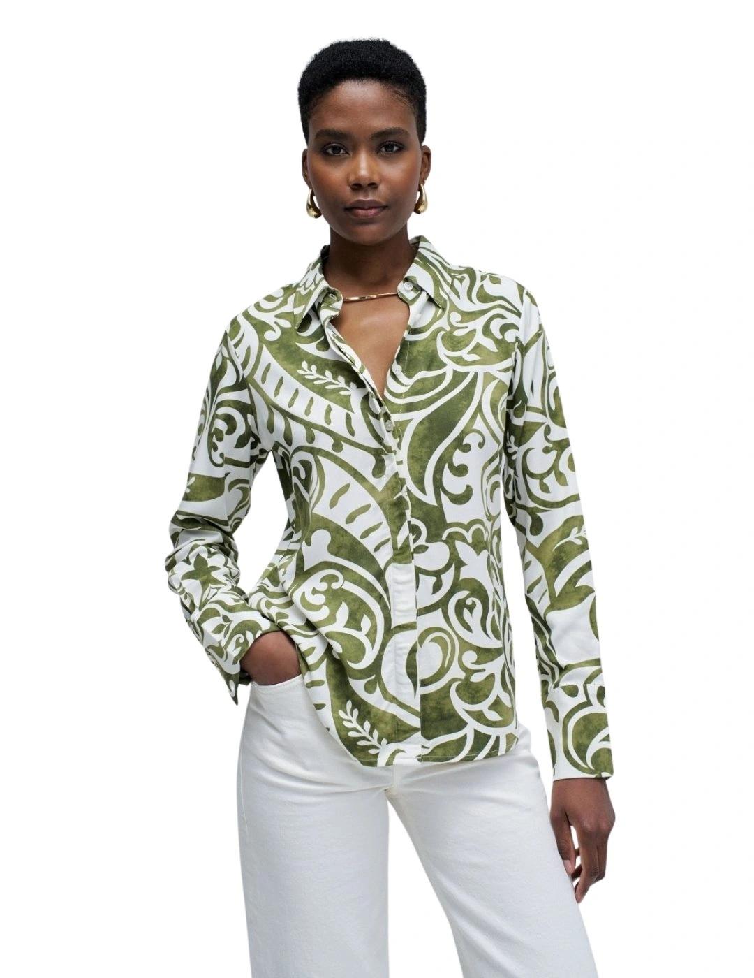 Salsa Camisa Verde estampada