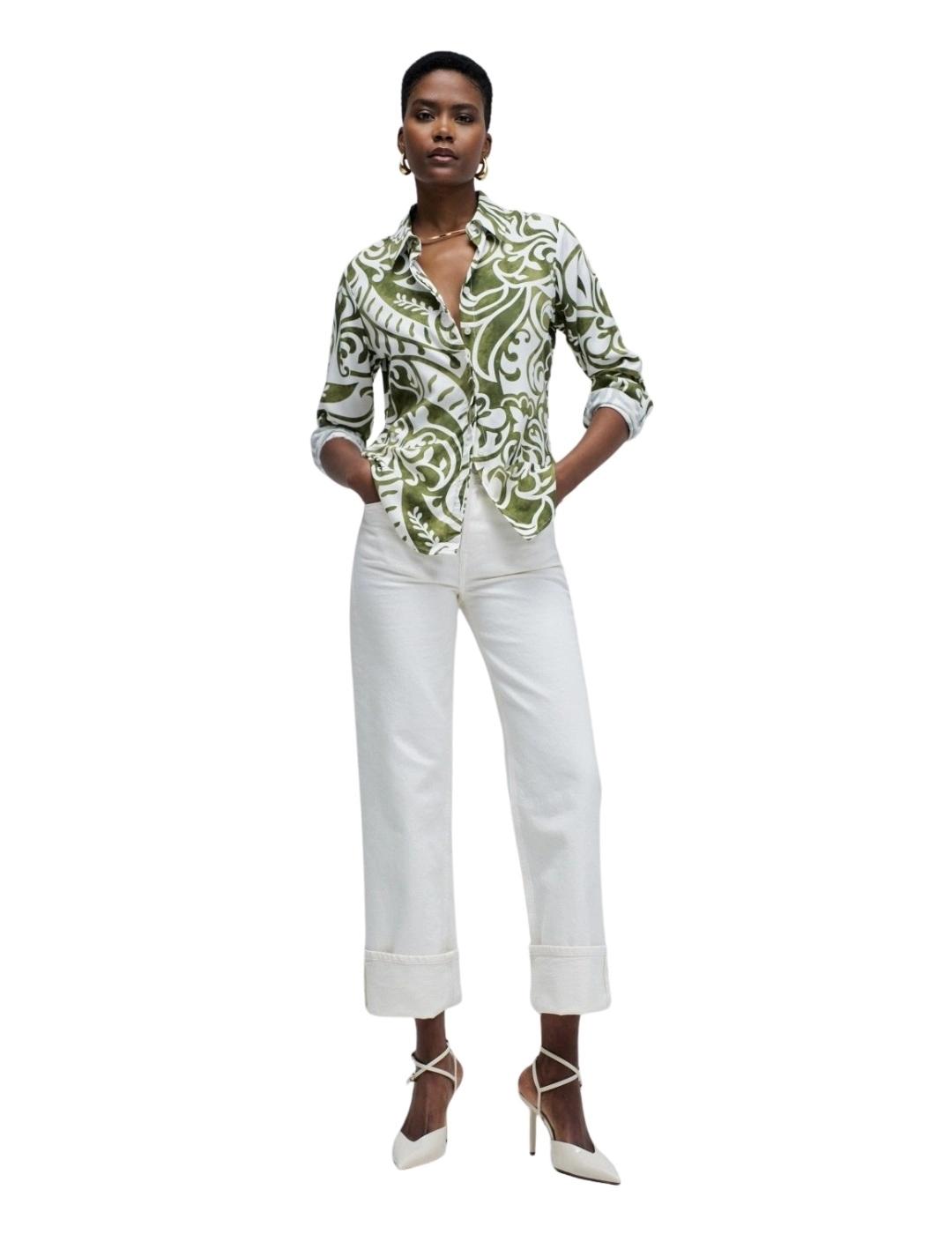 Salsa Camisa Verde estampada