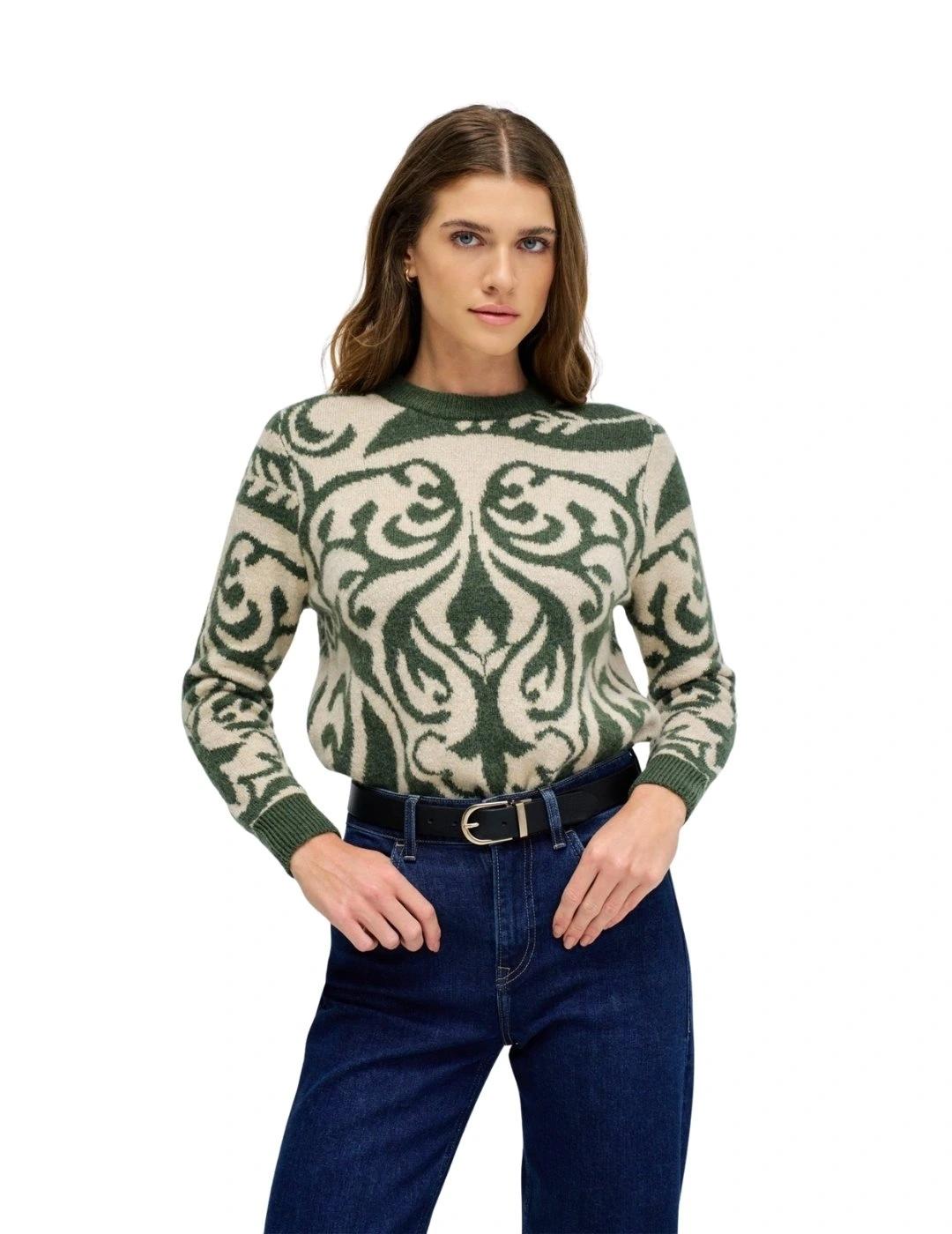 Salsa Jersey de lana estampado jacquard Verde