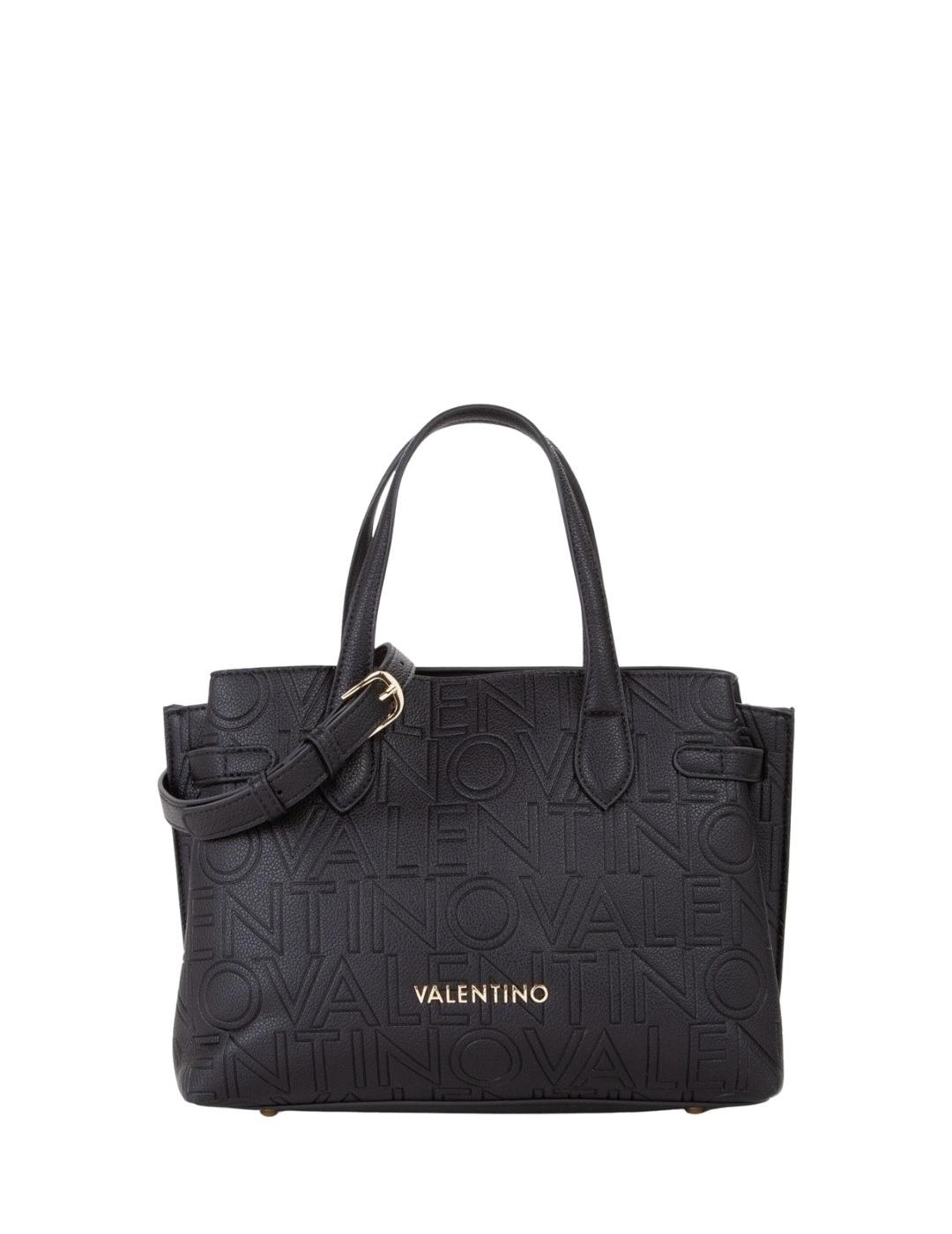 Valentino Bolso Shopping Pansy Negro