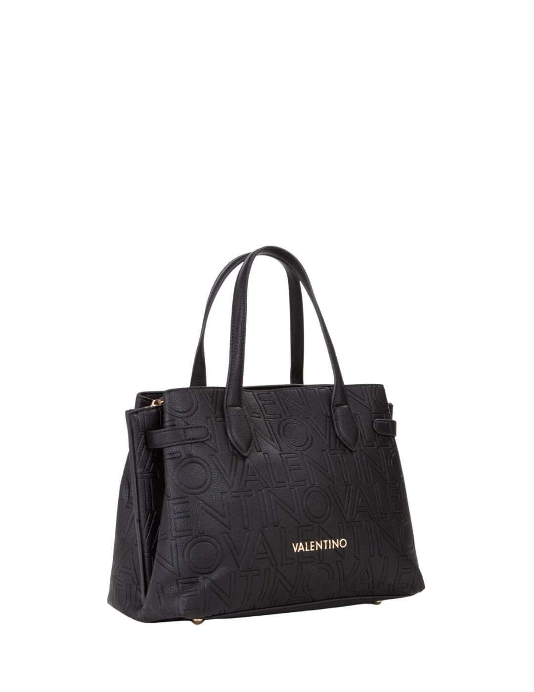 Valentino Bolso Shopping Pansy Negro