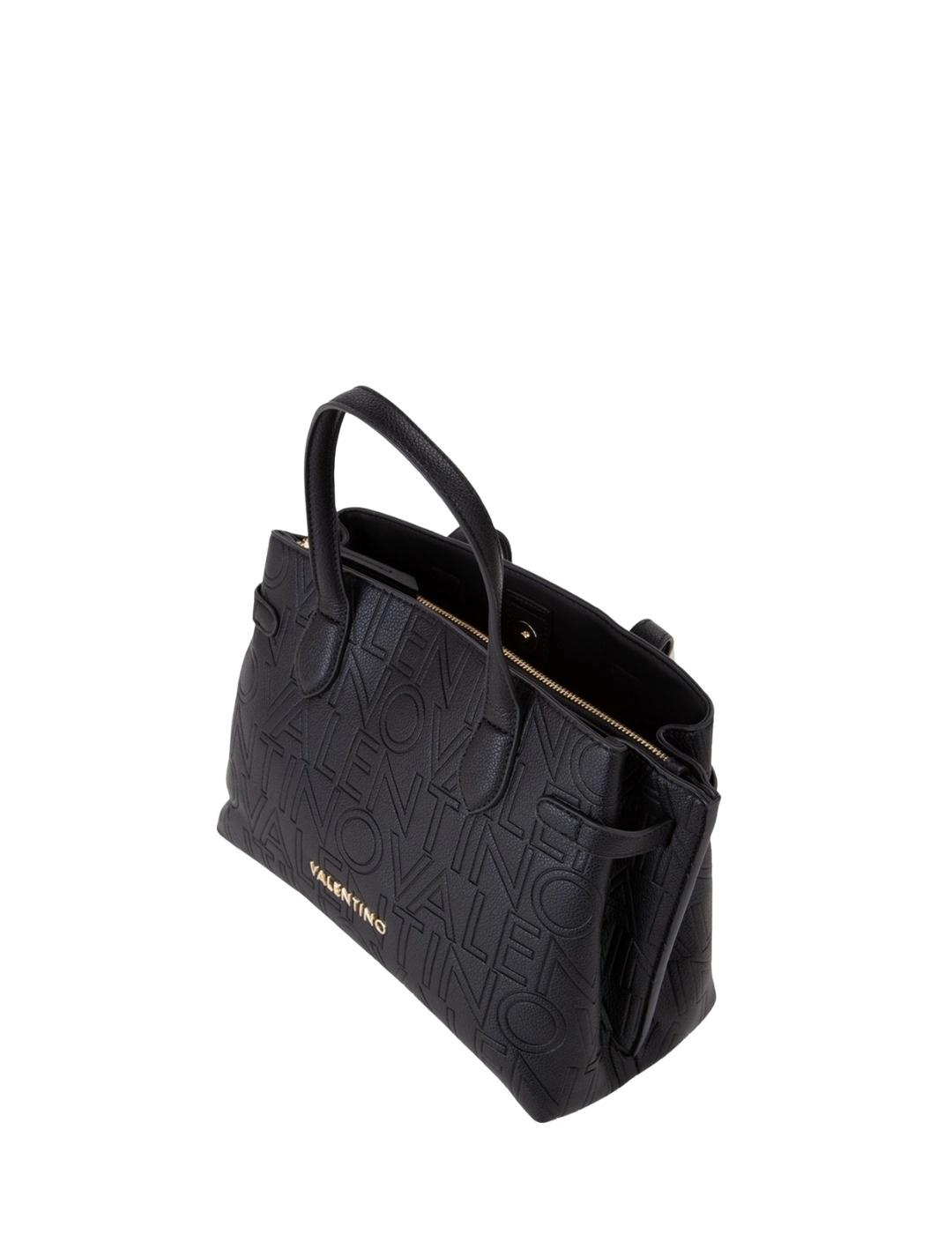 Valentino Bolso Shopping Pansy Negro