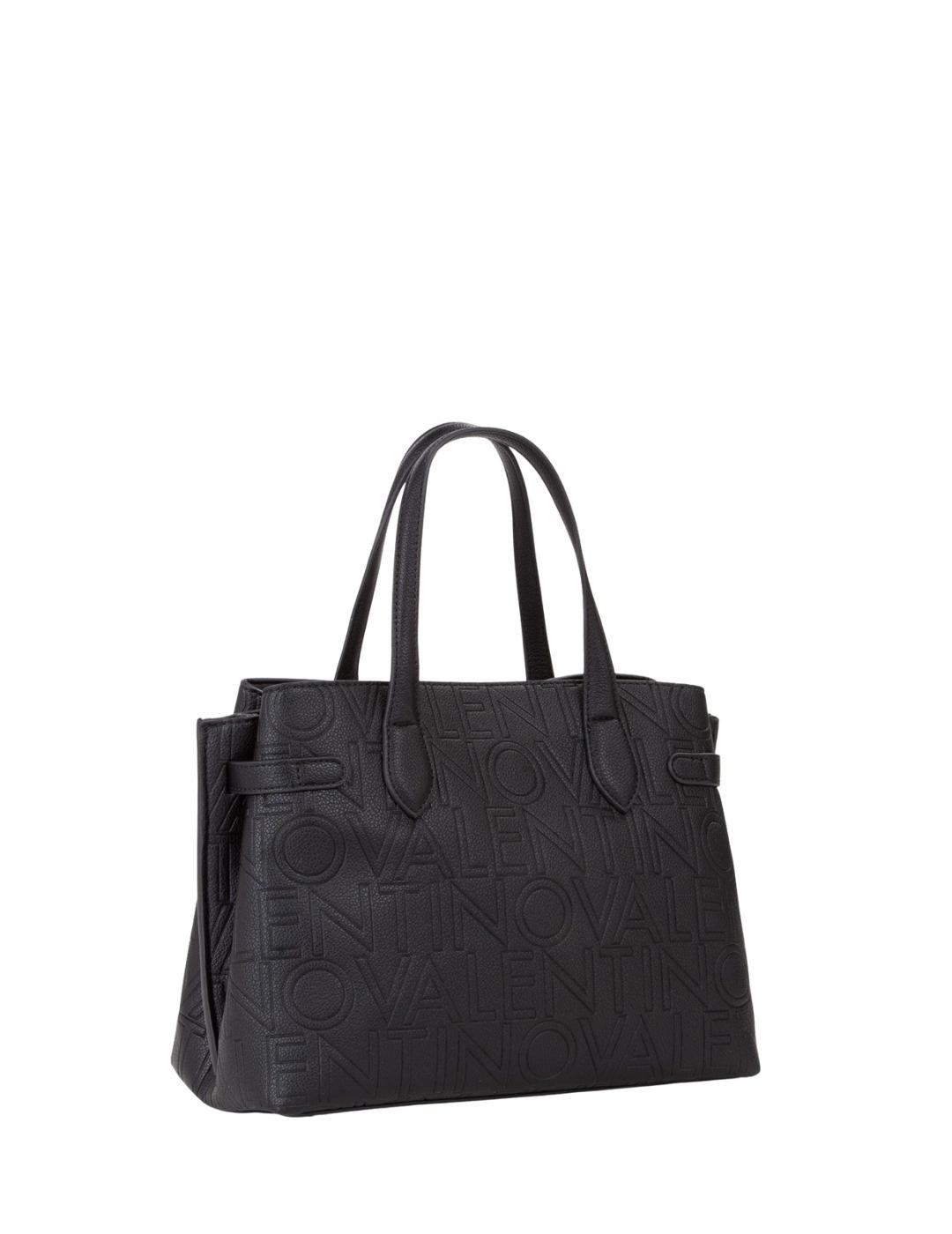 Valentino Bolso Shopping Pansy Negro