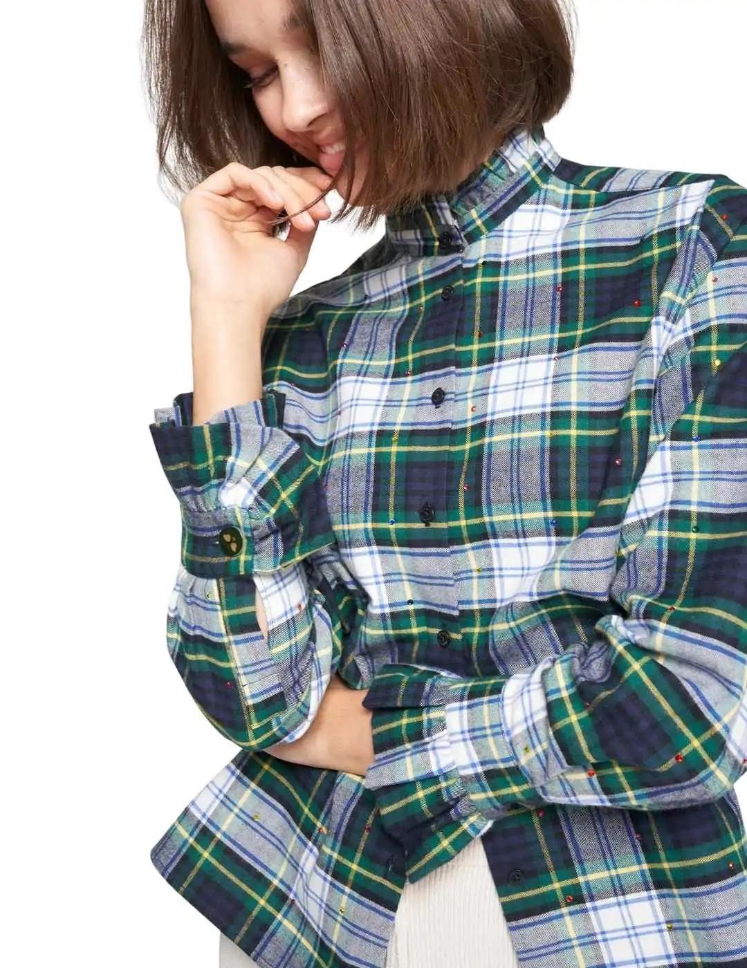 Vilagallo Camisa Nicola Strass Escocés Verde