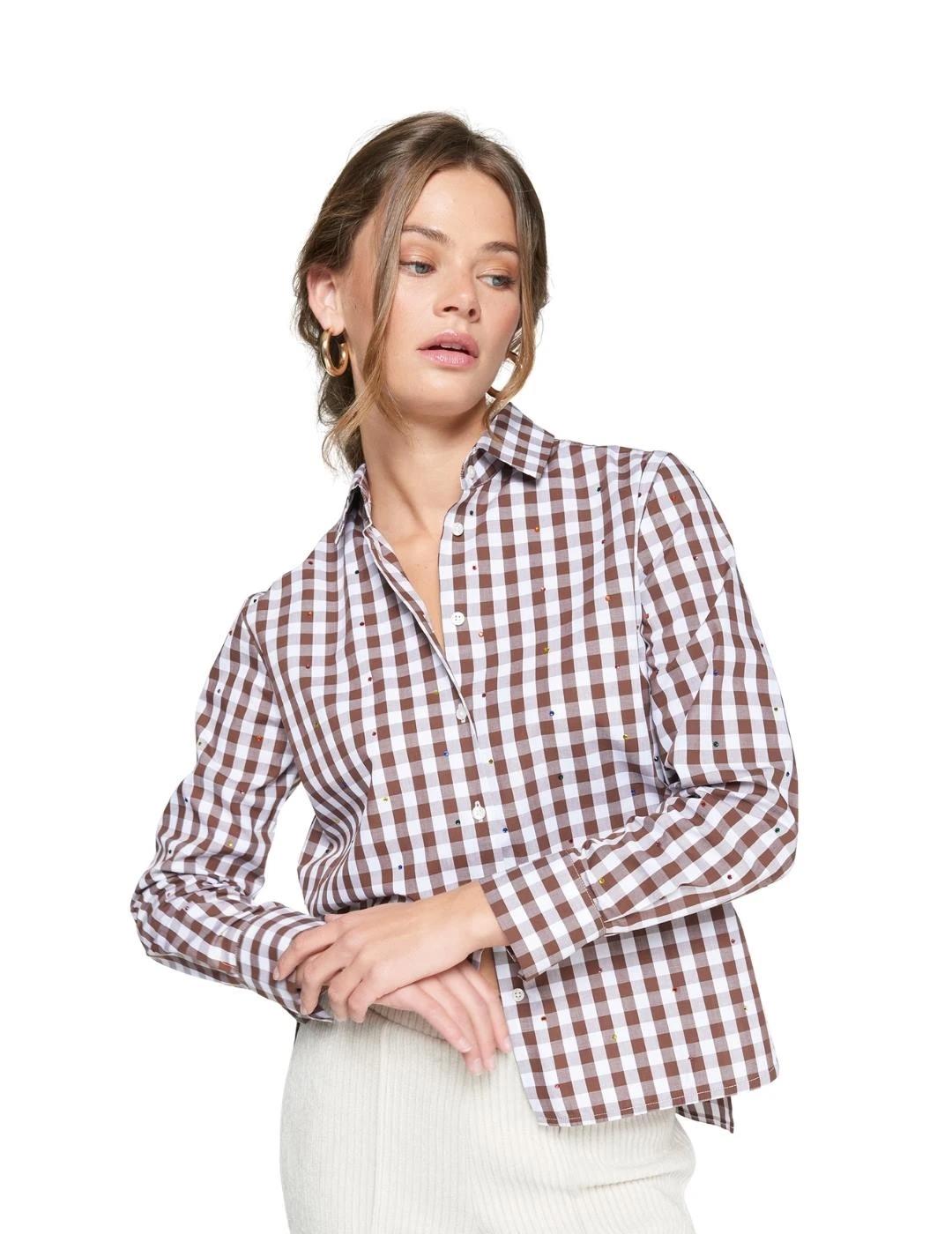 Vilagallo Camisa Isa Emb Vichy Marrón