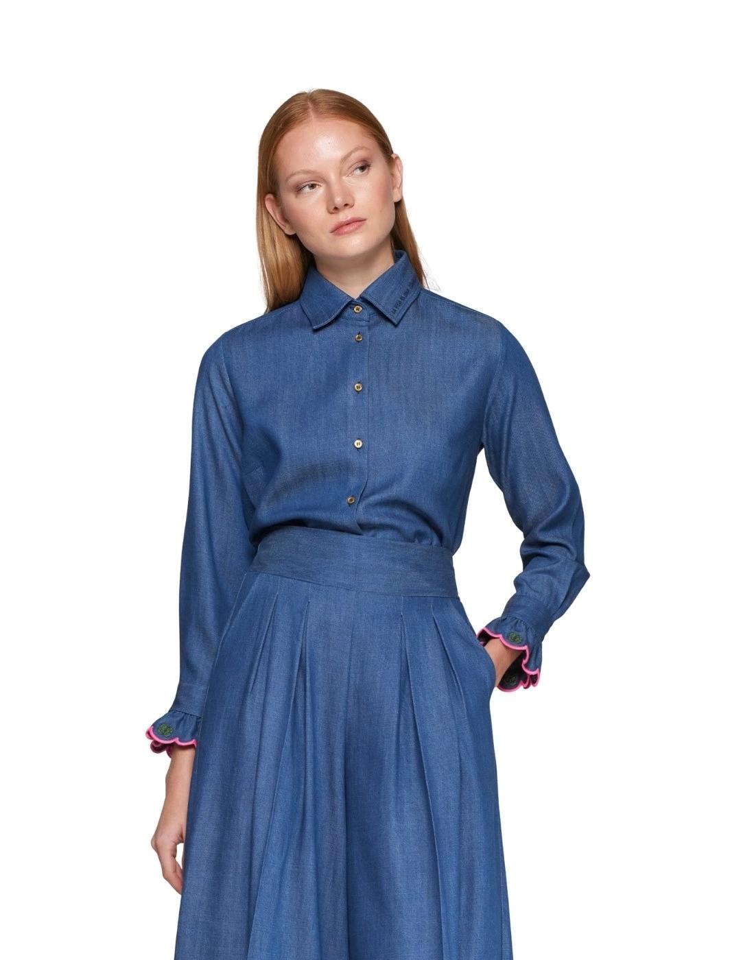 Vilagallo Camisa Alba Emb Denim Tencel