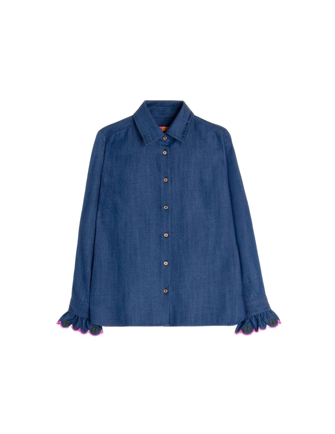 Vilagallo Camisa Alba Emb Denim Tencel