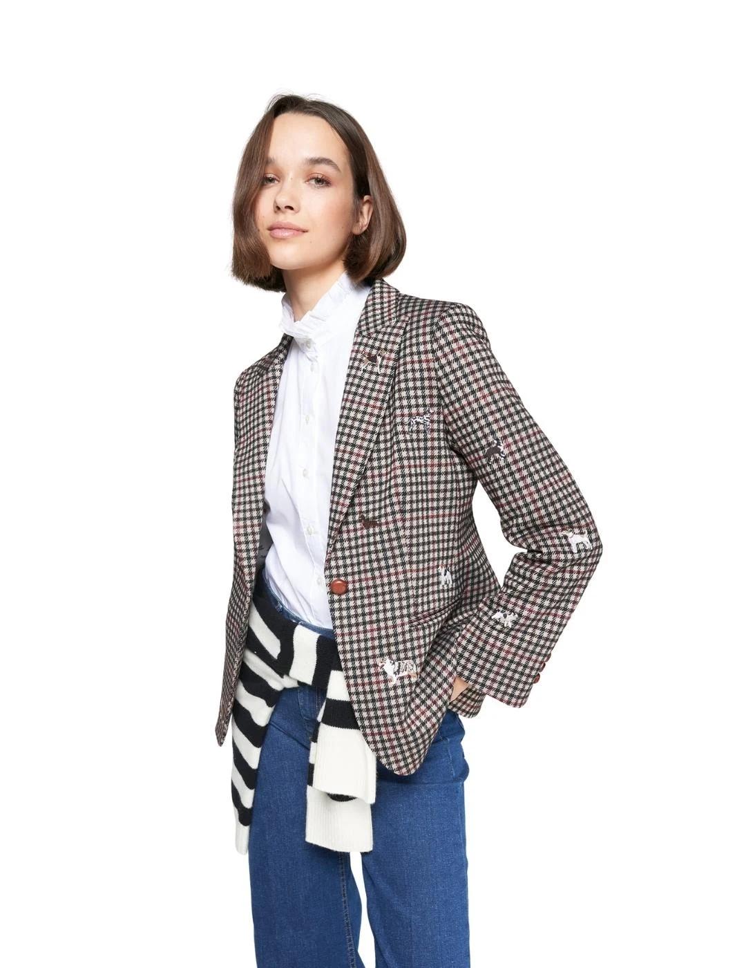 Vilagallo Chaqueta Heather Emb Punto Pata de gallo