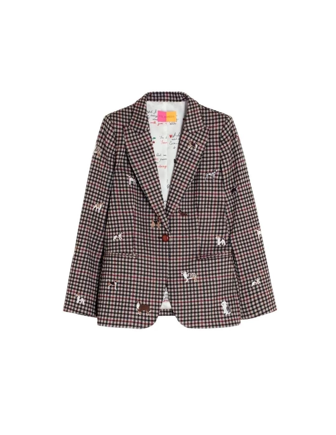 Vilagallo Chaqueta Heather Emb Punto Pata de gallo