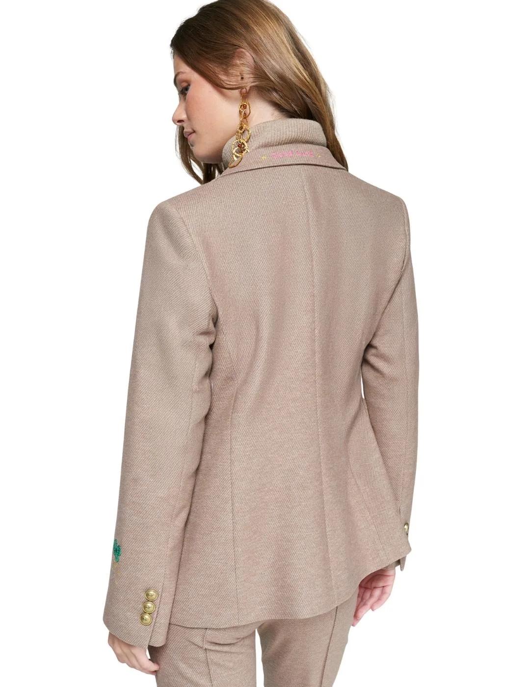 Vilagallo Chaqueta Hillary Emb Punto Diagonal Beig