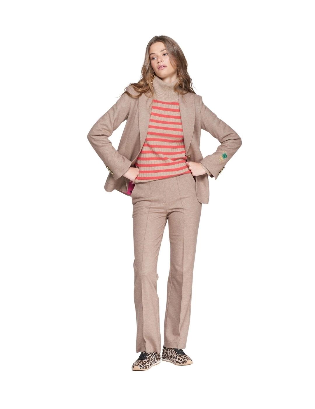 Vilagallo Pantalón Carla Punto Diagonal Beige