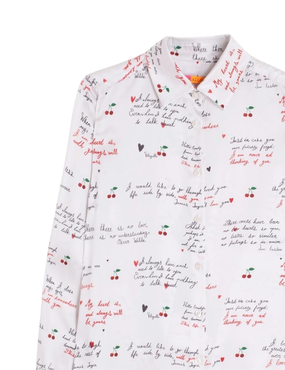 Vilagallo Camisa Tea Cartas y cerezas Pri