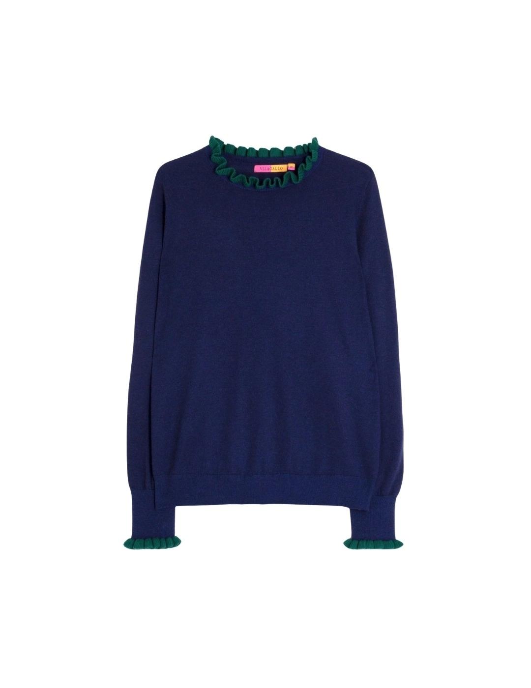 Vilagallo Jersey Volantes Azul marino y verde