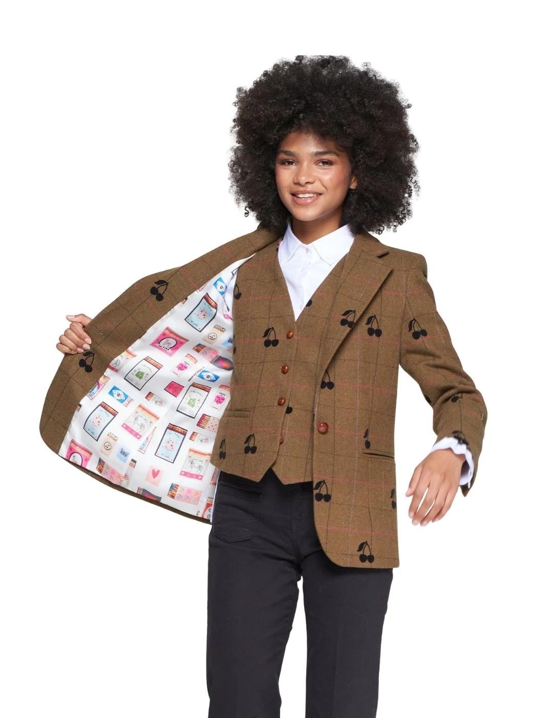 Vilagallo Chaqaueta Helen Flocado Cuadro Verde Per