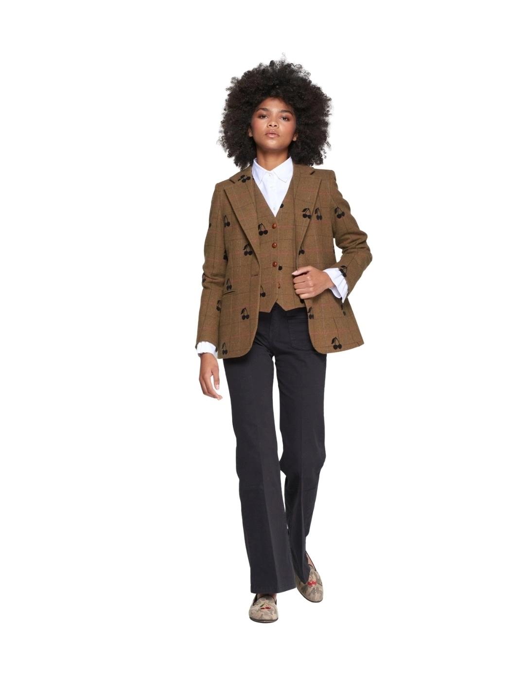 Vilagallo Chaqaueta Helen Flocado Cuadro Verde Per