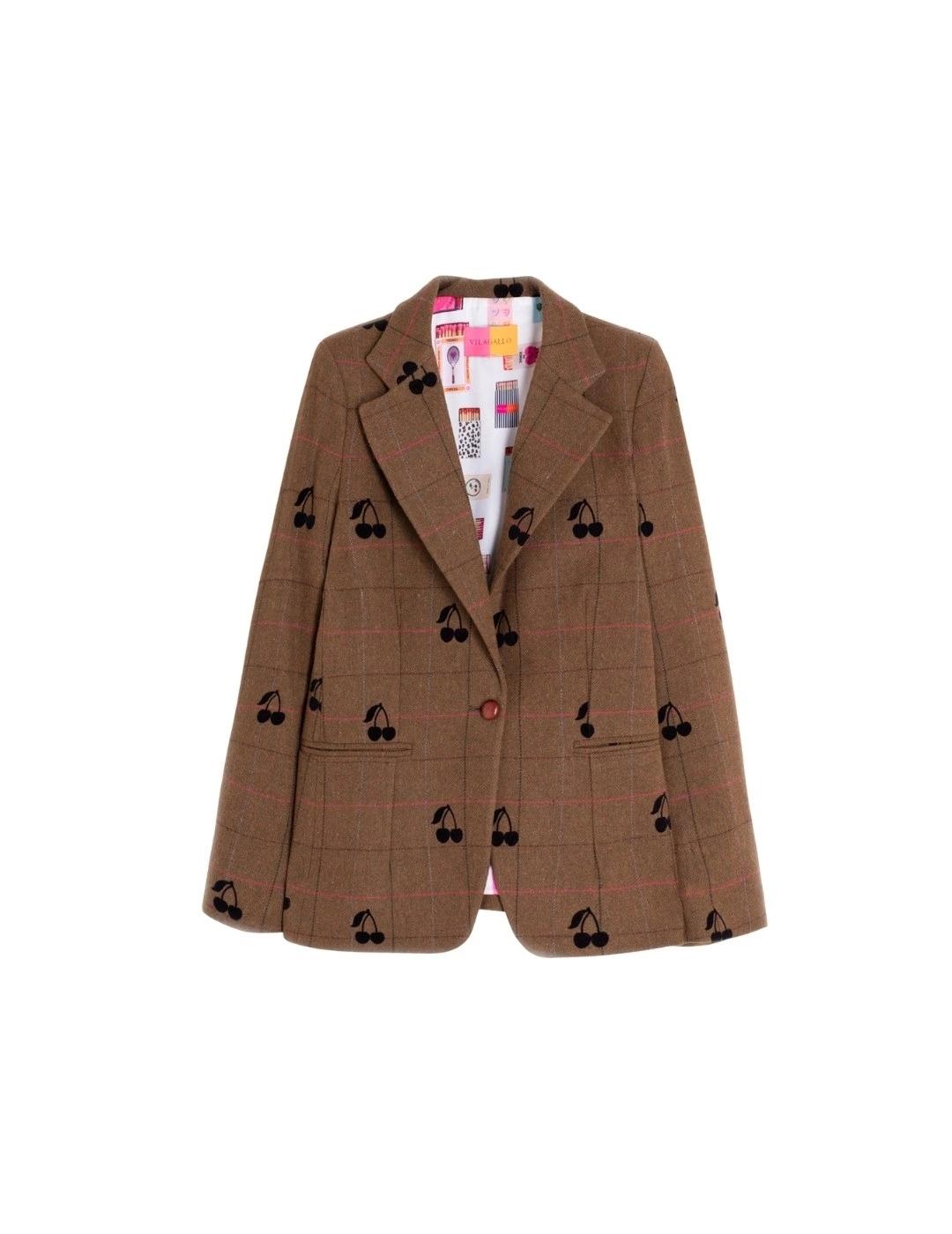 Vilagallo Chaqaueta Helen Flocado Cuadro Verde Per