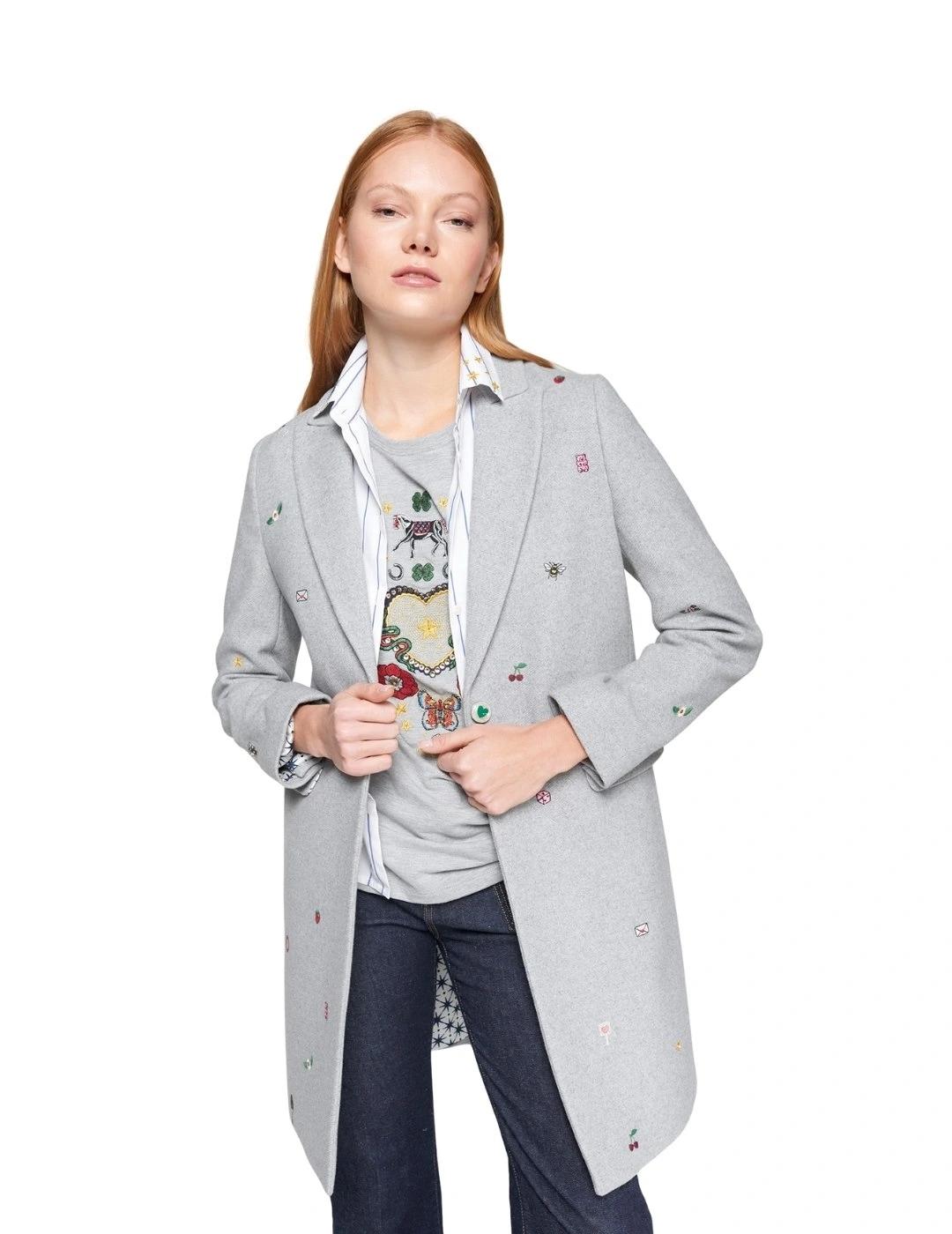 Vilagallo Abrigo Aricia Emb Lana Gris