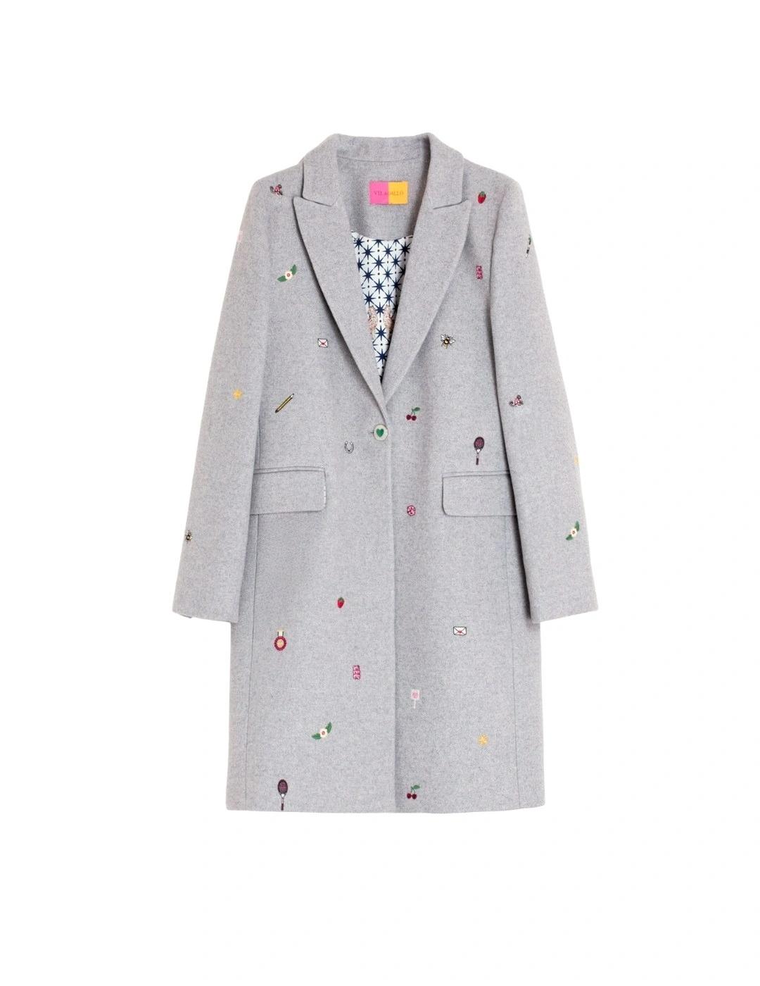 Vilagallo Abrigo Aricia Emb Lana Gris