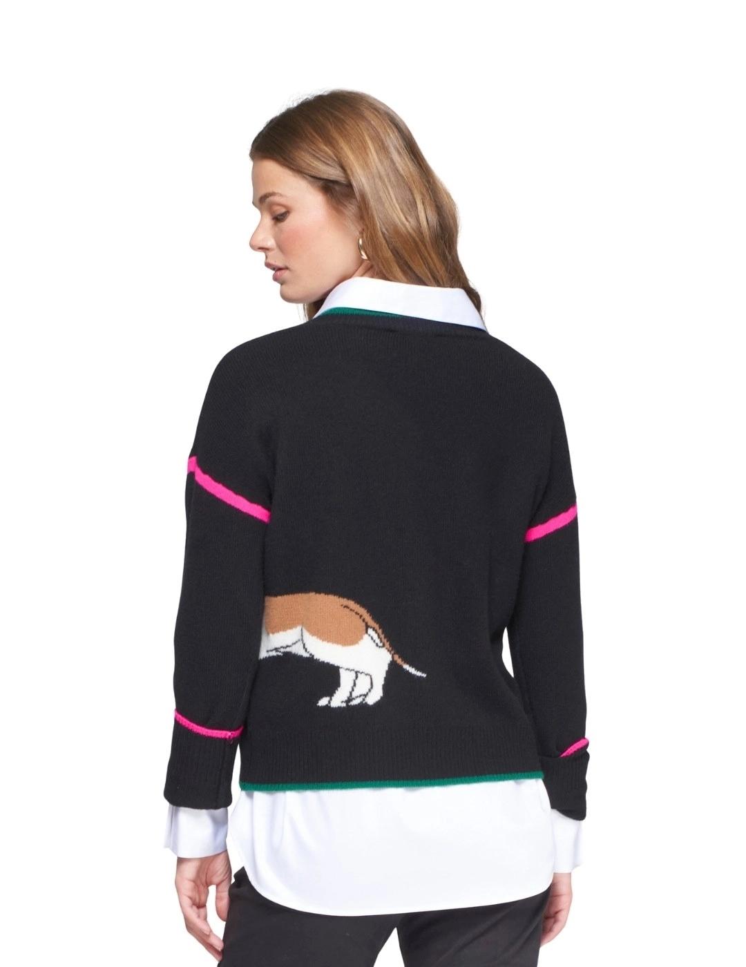 Vilagallo Jersey Intarsia Perro Salchicha Negro