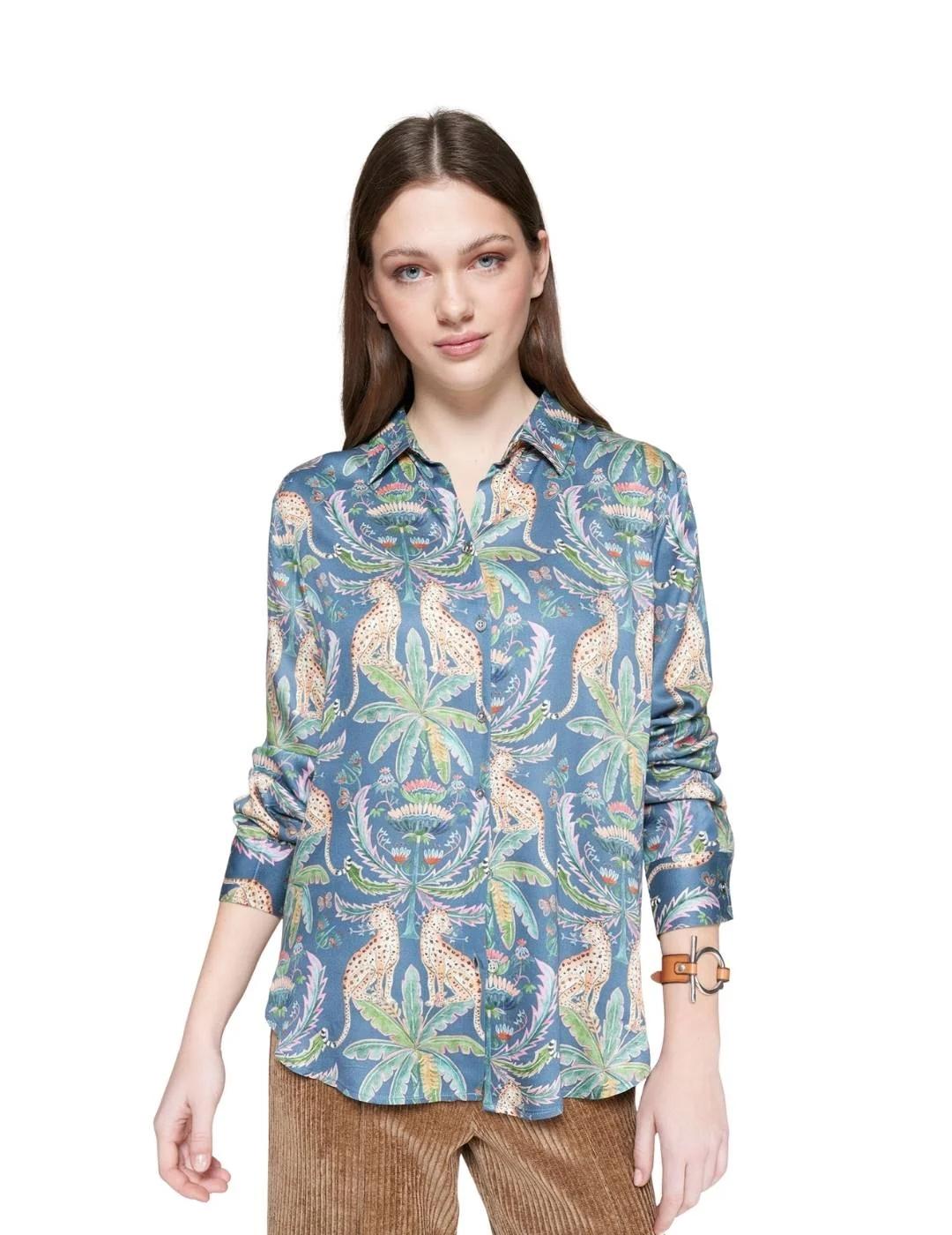 Vilagallo Camisa Gaby Leopardos y palmeras