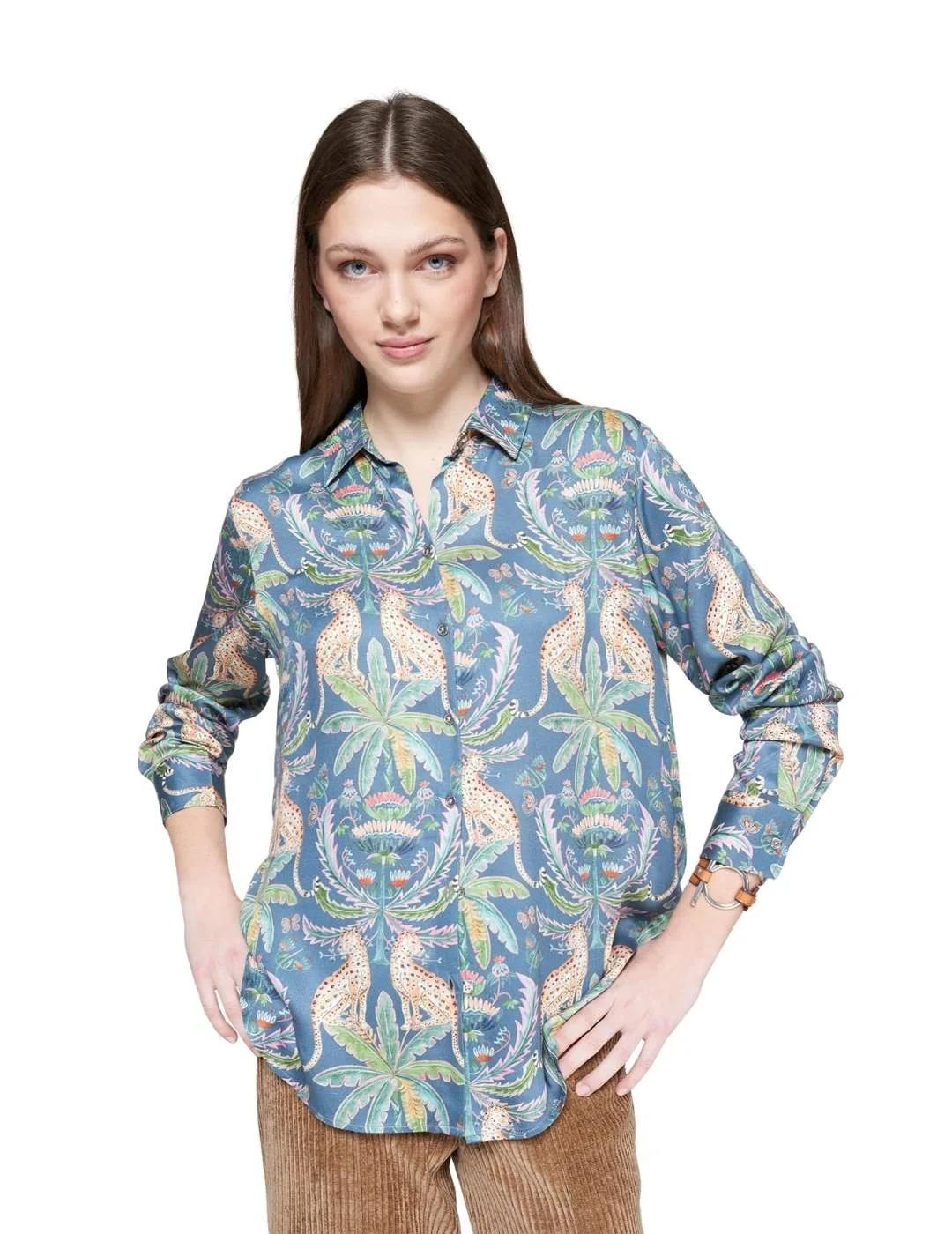 Vilagallo Camisa Gaby Leopardos y palmeras