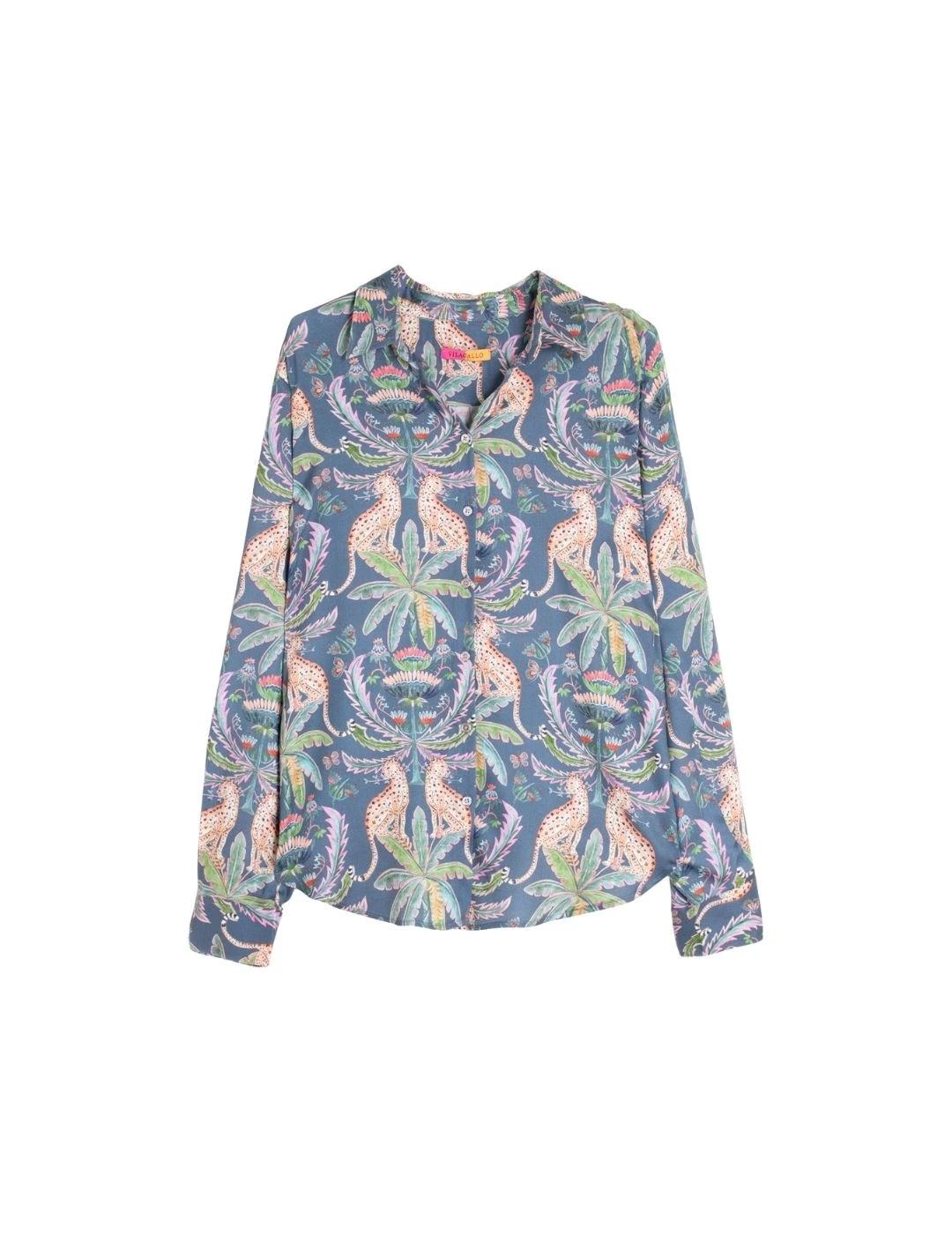 Vilagallo Camisa Gaby Leopardos y palmeras