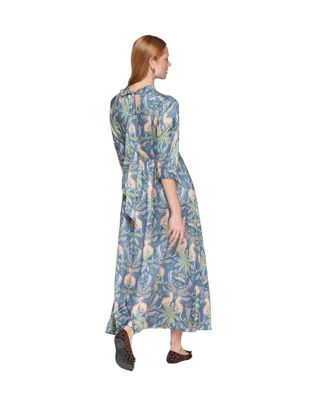 Vilagallo Vestido Iria Leopardos y palmeras