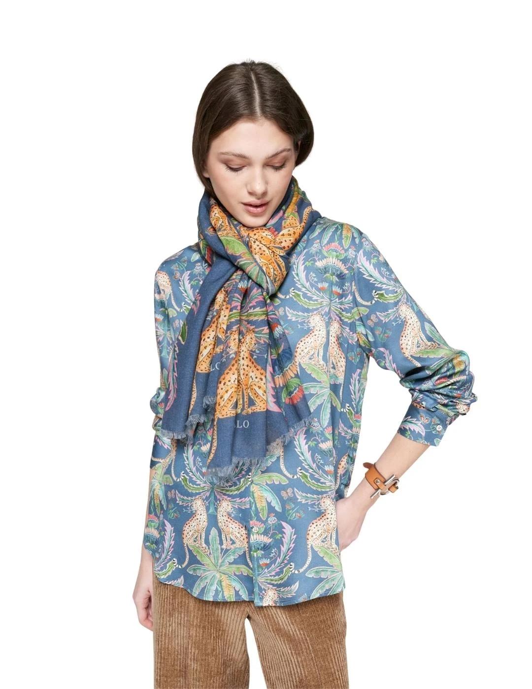 Vilagallo Fular Leopardos y palmeras